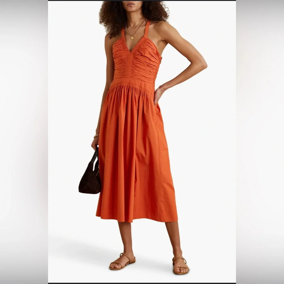 Ulla Johnson Dresses & Skirts - Ulla Johnson Laurelin Cotton Midi Dress Size 0 100% Cotton Orange Designer